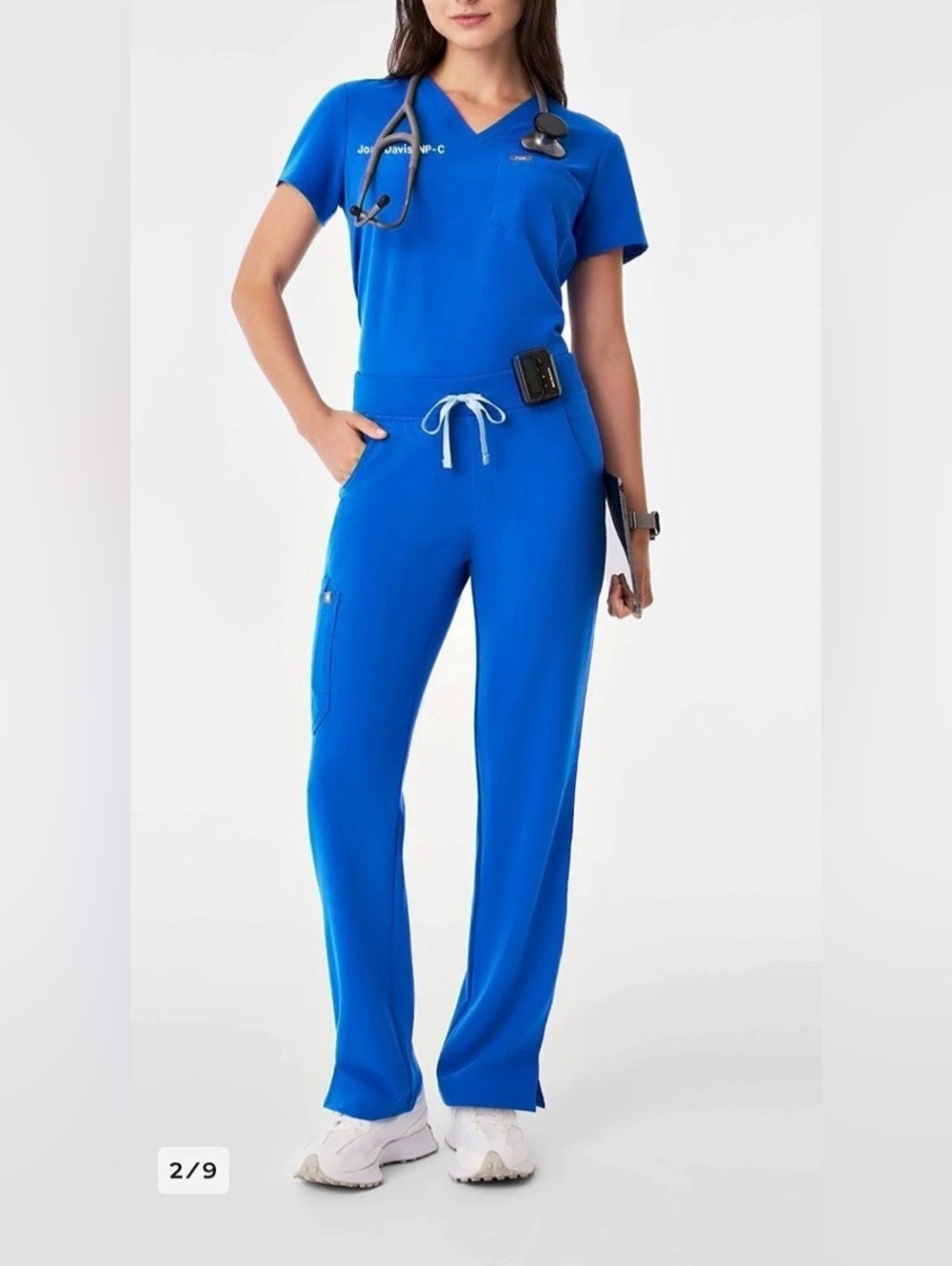 FIGS Royal Blue Set— Kade Pants & Catarina Top XS TALL
